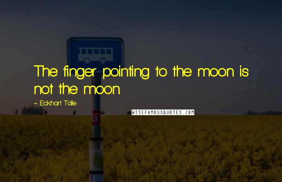 Eckhart Tolle Quotes: The finger pointing to the moon is not the moon.