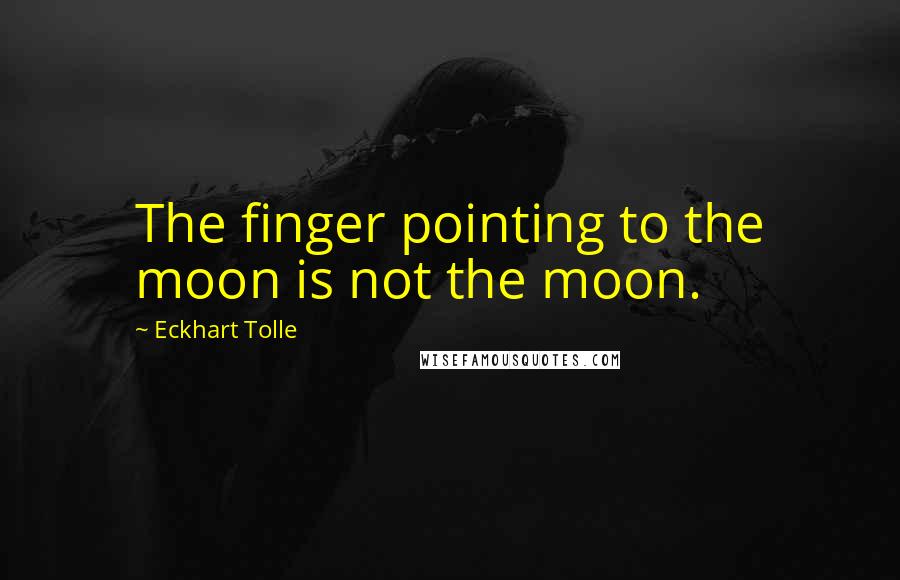 Eckhart Tolle Quotes: The finger pointing to the moon is not the moon.