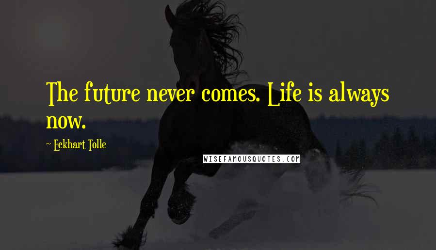 Eckhart Tolle Quotes: The future never comes. Life is always now.