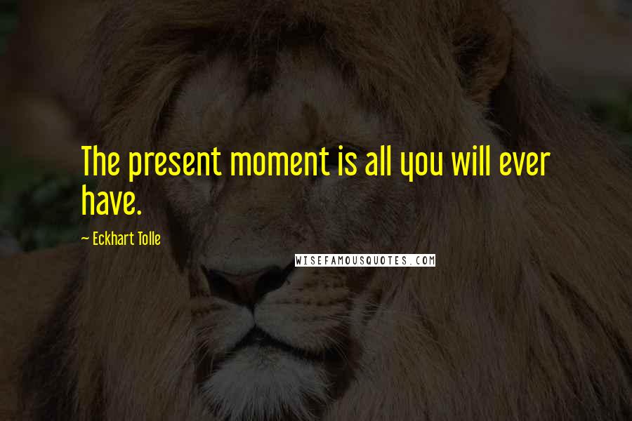 Eckhart Tolle Quotes: The present moment is all you will ever have.