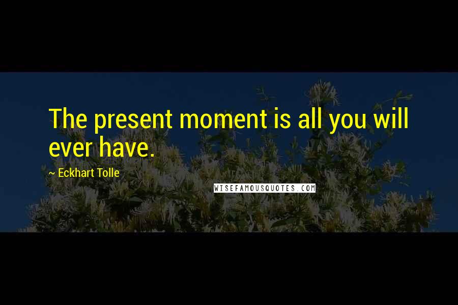 Eckhart Tolle Quotes: The present moment is all you will ever have.