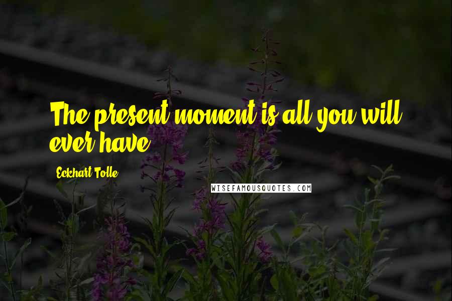Eckhart Tolle Quotes: The present moment is all you will ever have.
