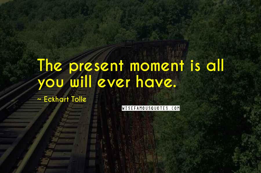 Eckhart Tolle Quotes: The present moment is all you will ever have.