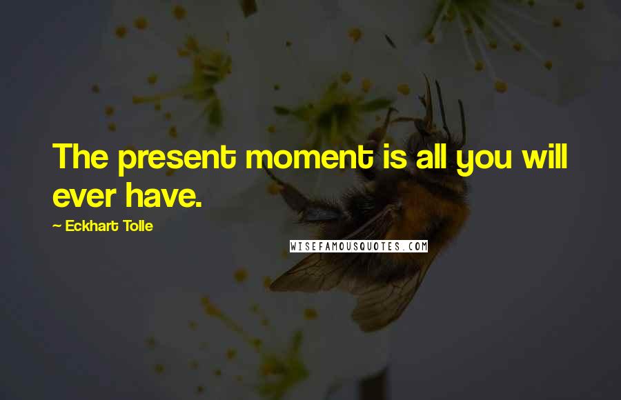 Eckhart Tolle Quotes: The present moment is all you will ever have.