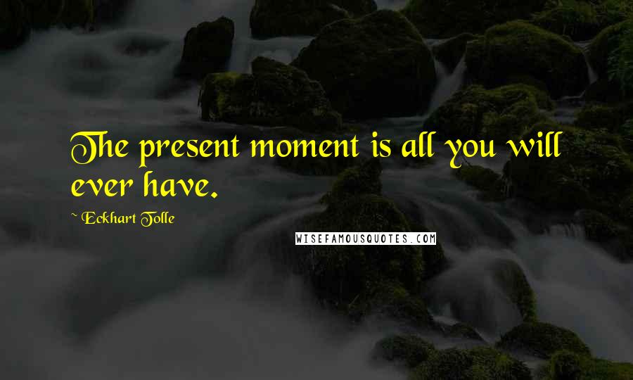 Eckhart Tolle Quotes: The present moment is all you will ever have.