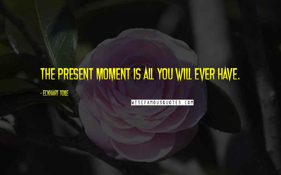 Eckhart Tolle Quotes: The present moment is all you will ever have.