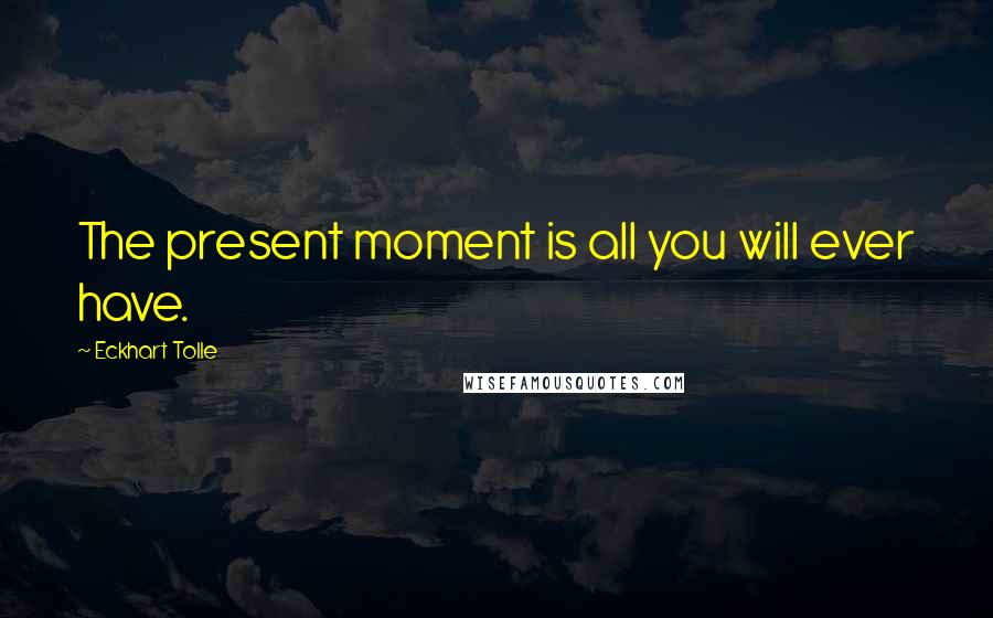 Eckhart Tolle Quotes: The present moment is all you will ever have.