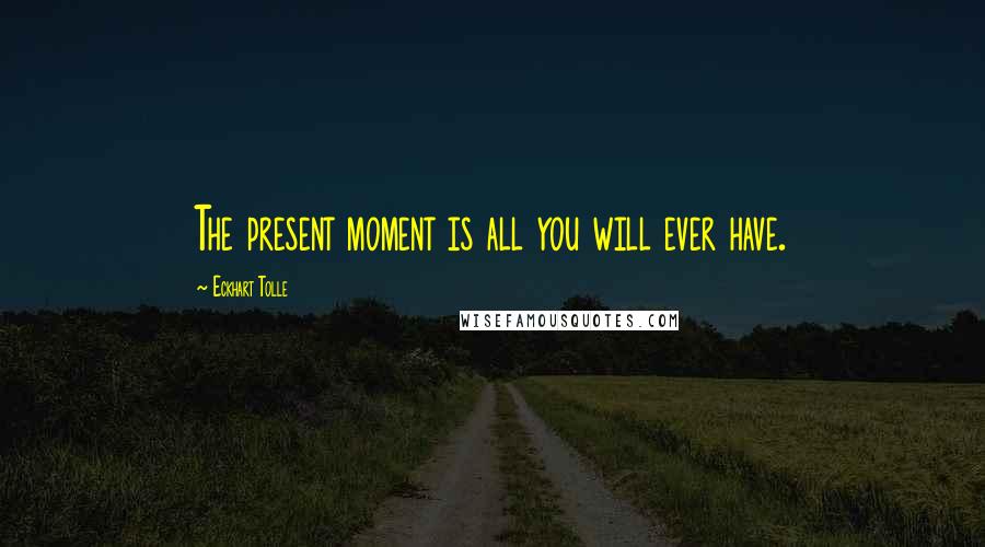 Eckhart Tolle Quotes: The present moment is all you will ever have.