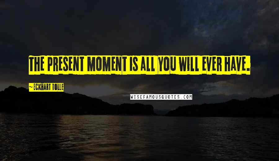 Eckhart Tolle Quotes: The present moment is all you will ever have.