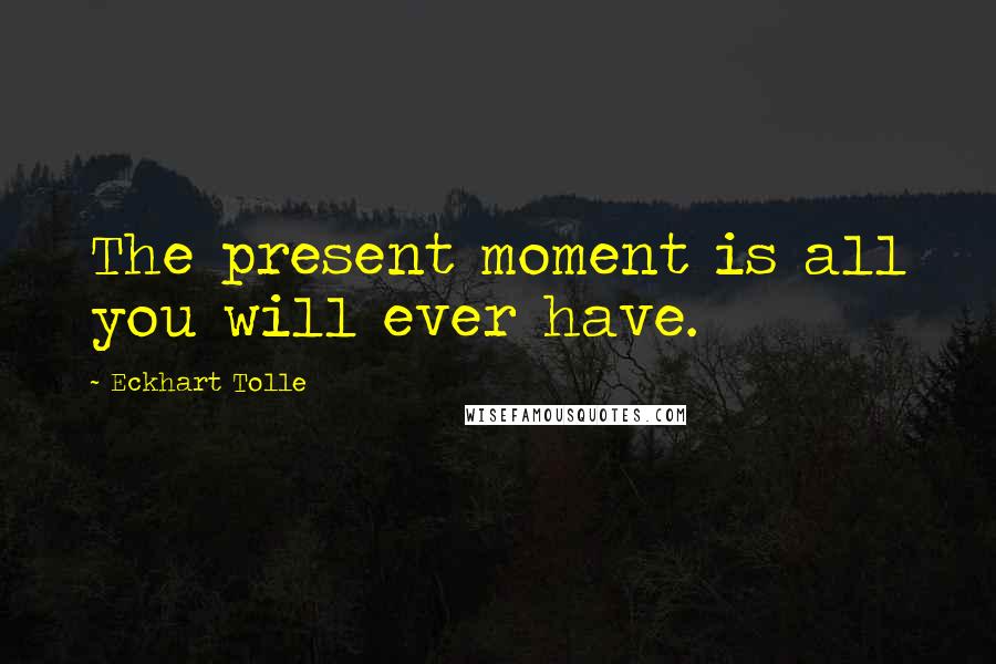 Eckhart Tolle Quotes: The present moment is all you will ever have.