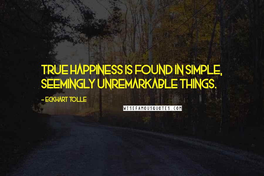 Eckhart Tolle Quotes: True happiness is found in simple, seemingly unremarkable things.