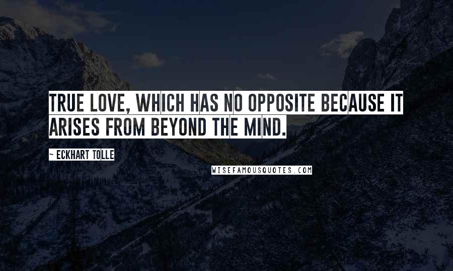 Eckhart Tolle Quotes: true love, which has no opposite because it arises from beyond the mind.