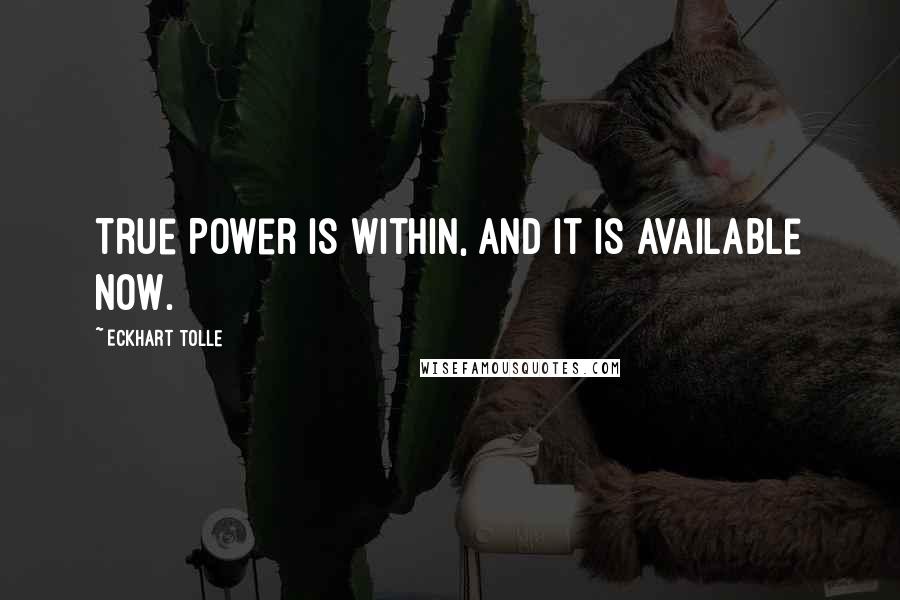 Eckhart Tolle Quotes: True Power is within, and it is available now.