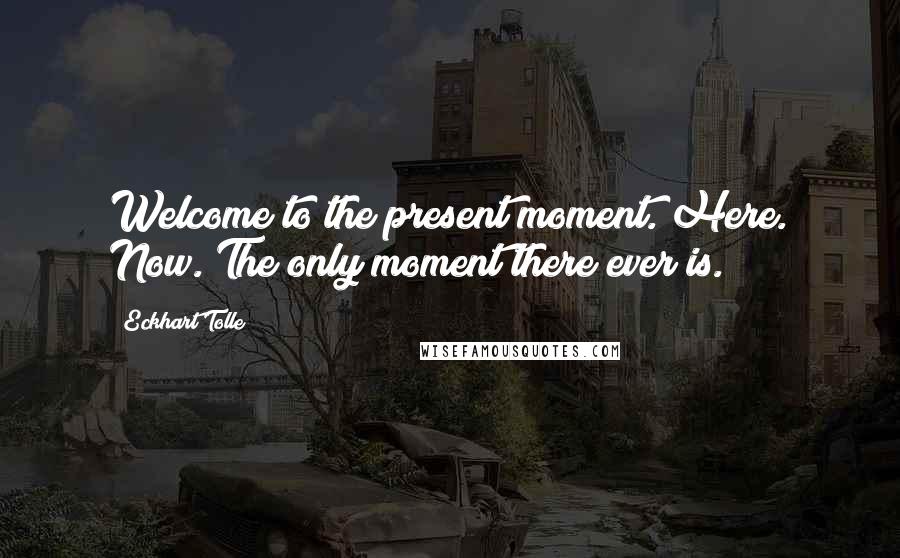 Eckhart Tolle Quotes: Welcome to the present moment. Here. Now. The only moment there ever is.