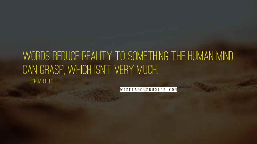 Eckhart Tolle Quotes: Words reduce reality to something the human mind can grasp, which isn't very much.