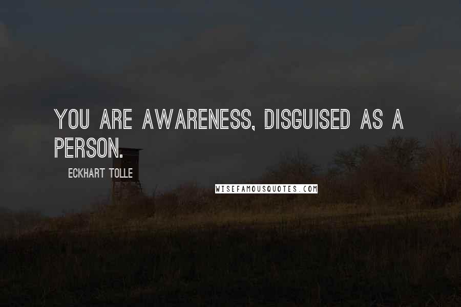 Eckhart Tolle Quotes: You are awareness, disguised as a person.