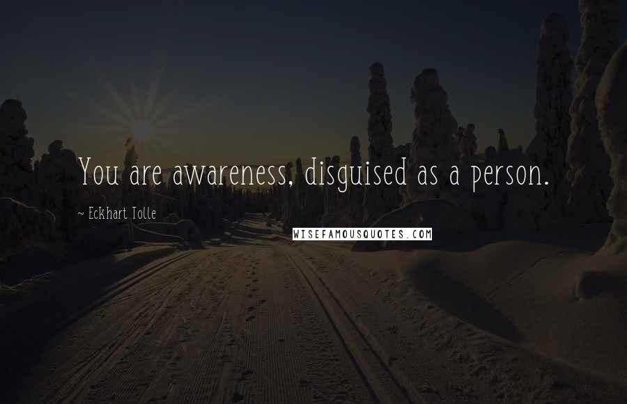 Eckhart Tolle Quotes: You are awareness, disguised as a person.