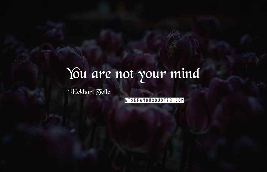 Eckhart Tolle Quotes: You are not your mind