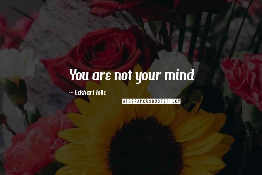 Eckhart Tolle Quotes: You are not your mind