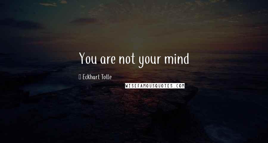 Eckhart Tolle Quotes: You are not your mind