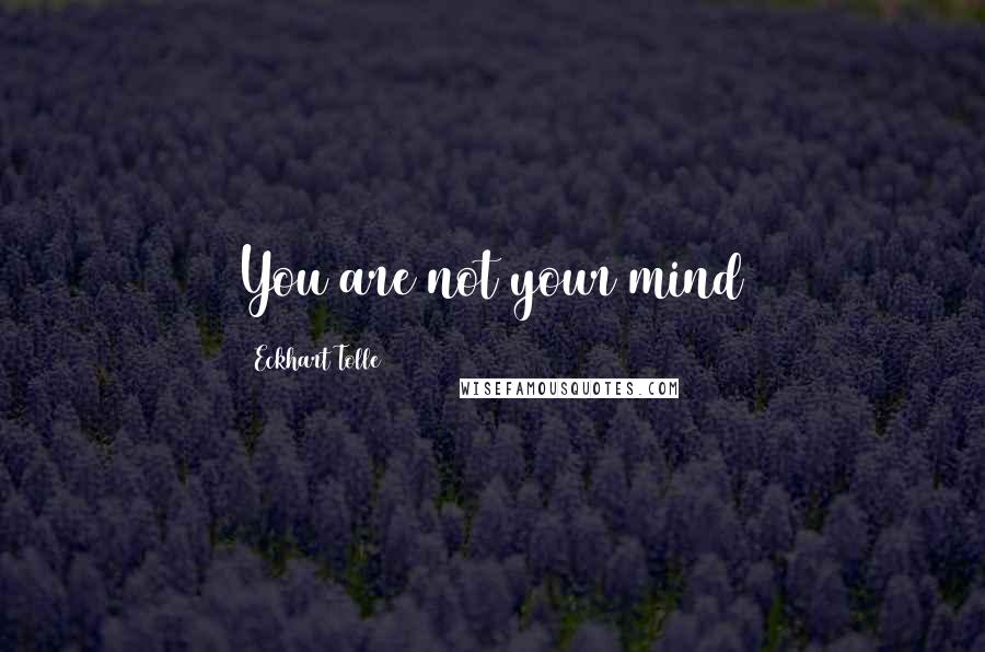 Eckhart Tolle Quotes: You are not your mind