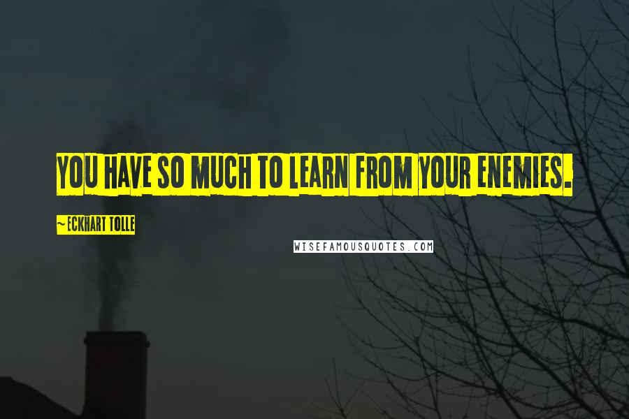 Eckhart Tolle Quotes: You have so much to learn from your enemies.