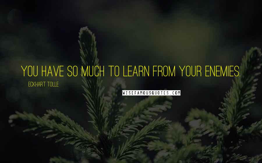 Eckhart Tolle Quotes: You have so much to learn from your enemies.