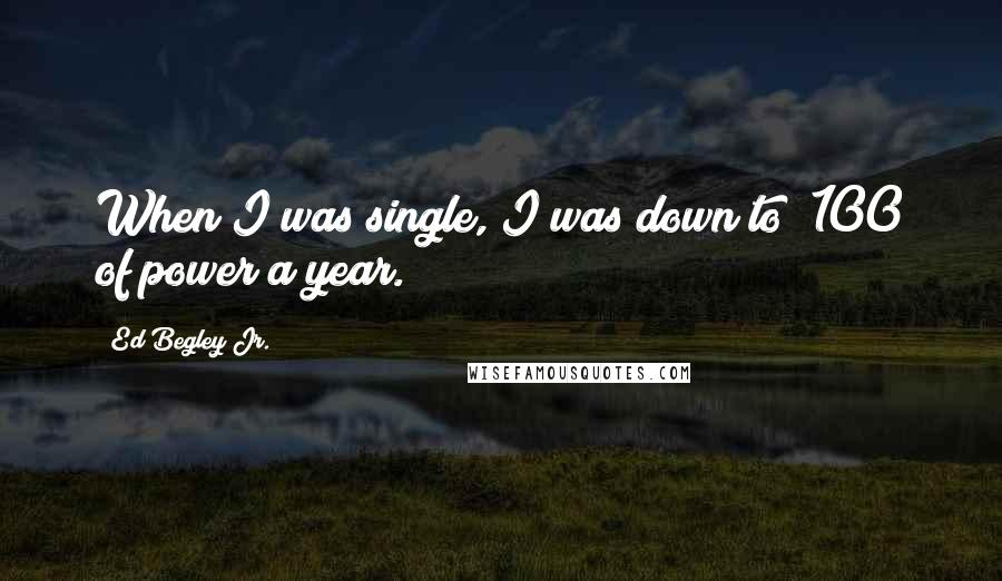 Ed Begley Jr. Quotes: When I was single, I was down to $100 of power a year.