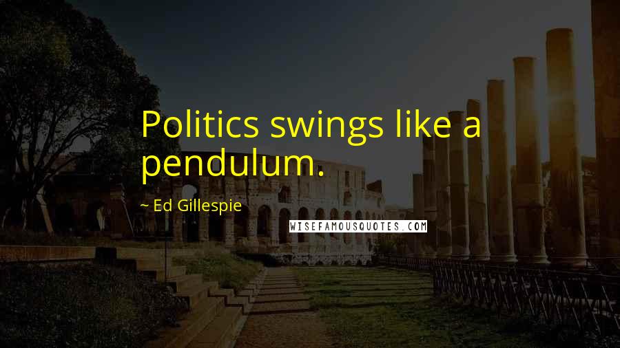 Ed Gillespie Quotes: Politics swings like a pendulum.