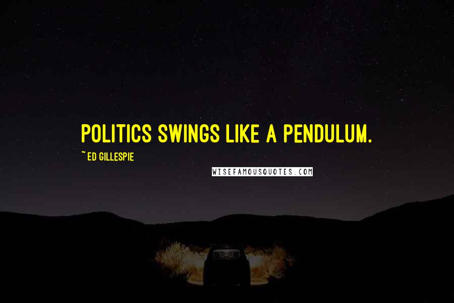 Ed Gillespie Quotes: Politics swings like a pendulum.