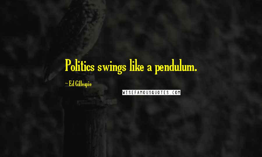 Ed Gillespie Quotes: Politics swings like a pendulum.
