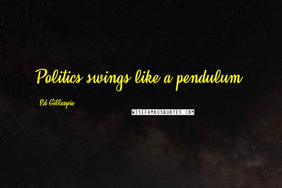 Ed Gillespie Quotes: Politics swings like a pendulum.