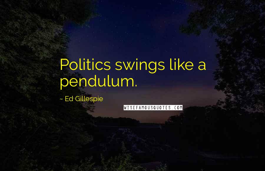 Ed Gillespie Quotes: Politics swings like a pendulum.