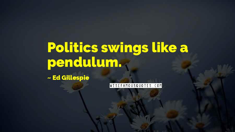 Ed Gillespie Quotes: Politics swings like a pendulum.