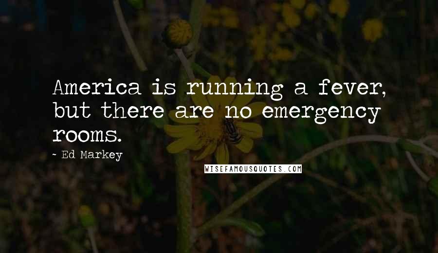 Ed Markey Quotes: America is running a fever, but there are no emergency rooms.