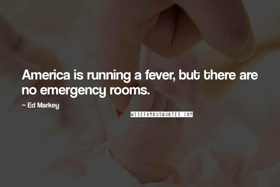 Ed Markey Quotes: America is running a fever, but there are no emergency rooms.