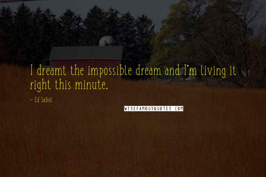 Ed Sabol Quotes: I dreamt the impossible dream and I'm living it right this minute.