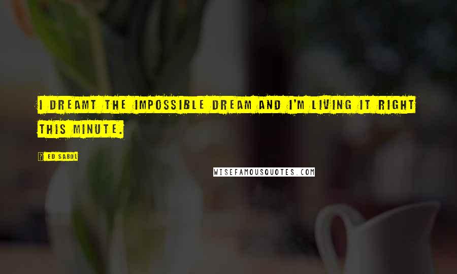 Ed Sabol Quotes: I dreamt the impossible dream and I'm living it right this minute.