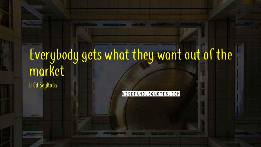 Ed Seykota Quotes: Everybody gets what they want out of the market
