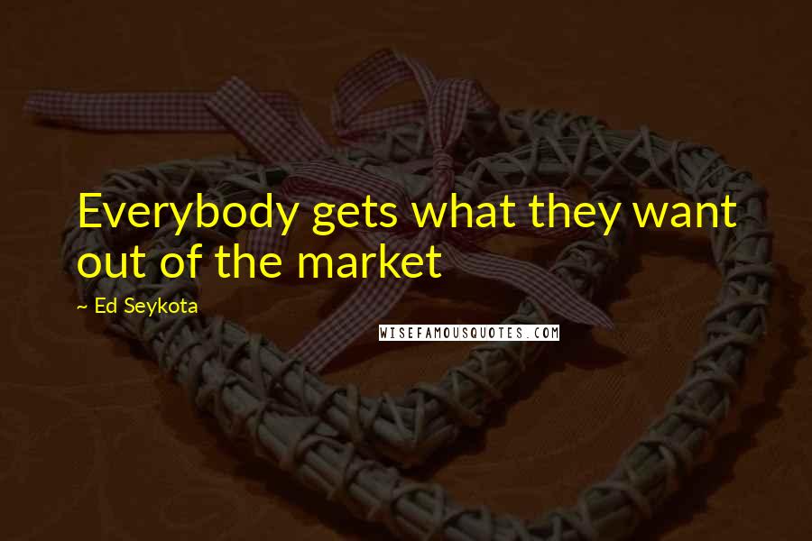 Ed Seykota Quotes: Everybody gets what they want out of the market