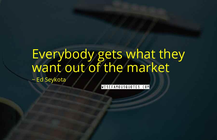 Ed Seykota Quotes: Everybody gets what they want out of the market