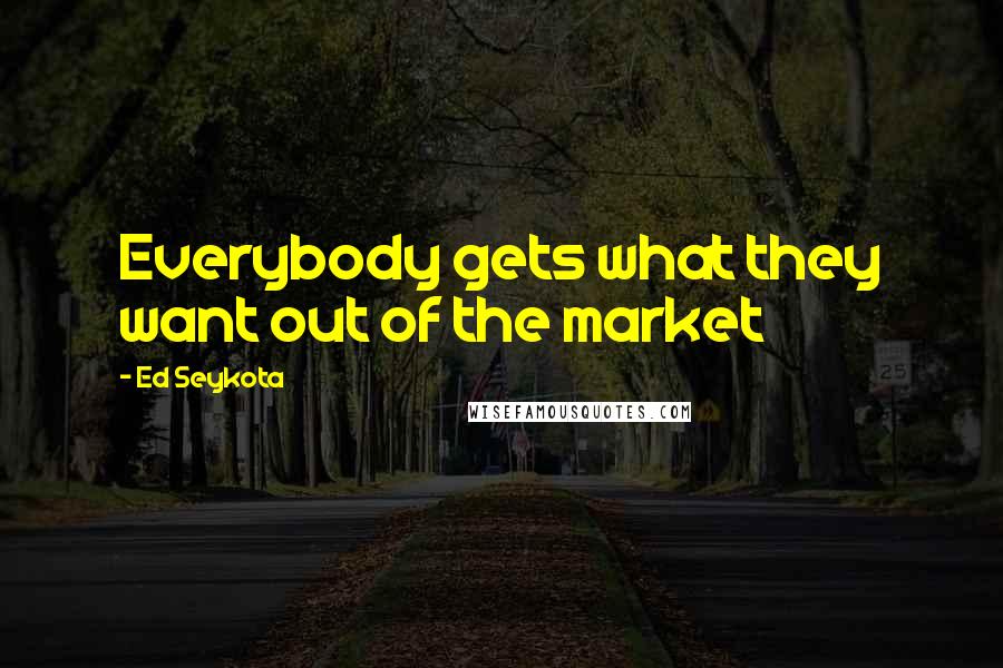Ed Seykota Quotes: Everybody gets what they want out of the market