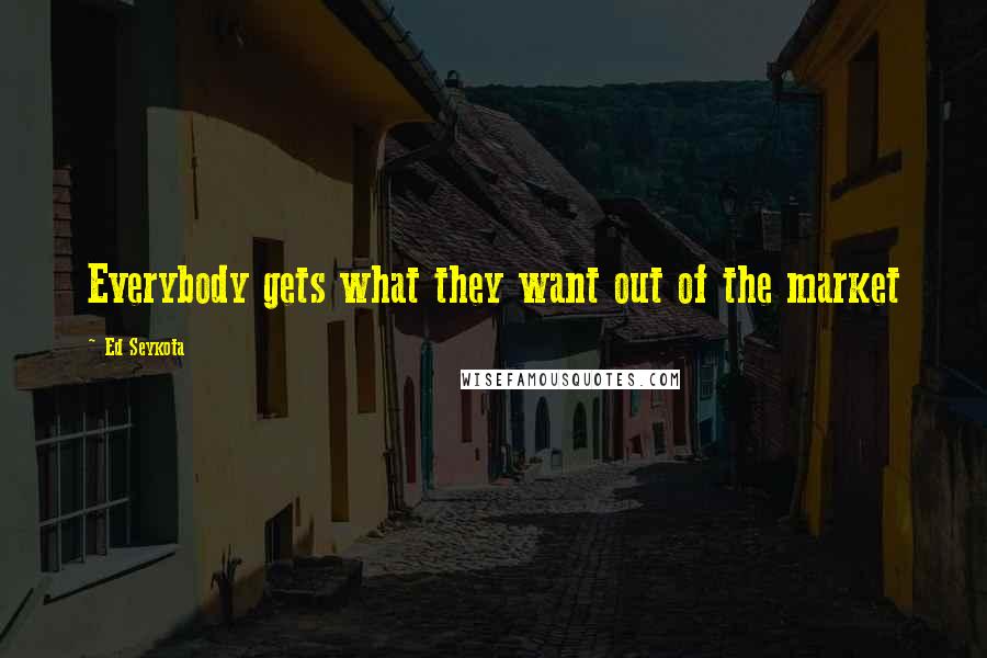 Ed Seykota Quotes: Everybody gets what they want out of the market