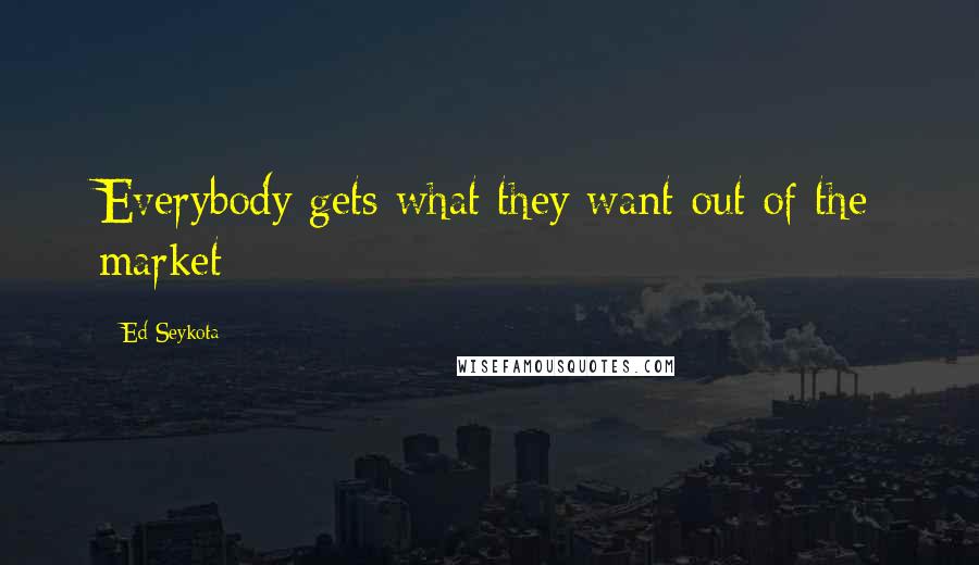 Ed Seykota Quotes: Everybody gets what they want out of the market