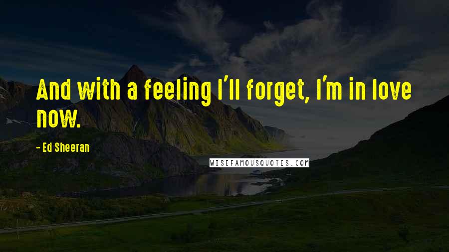 Ed Sheeran Quotes: And with a feeling I'll forget, I'm in love now.