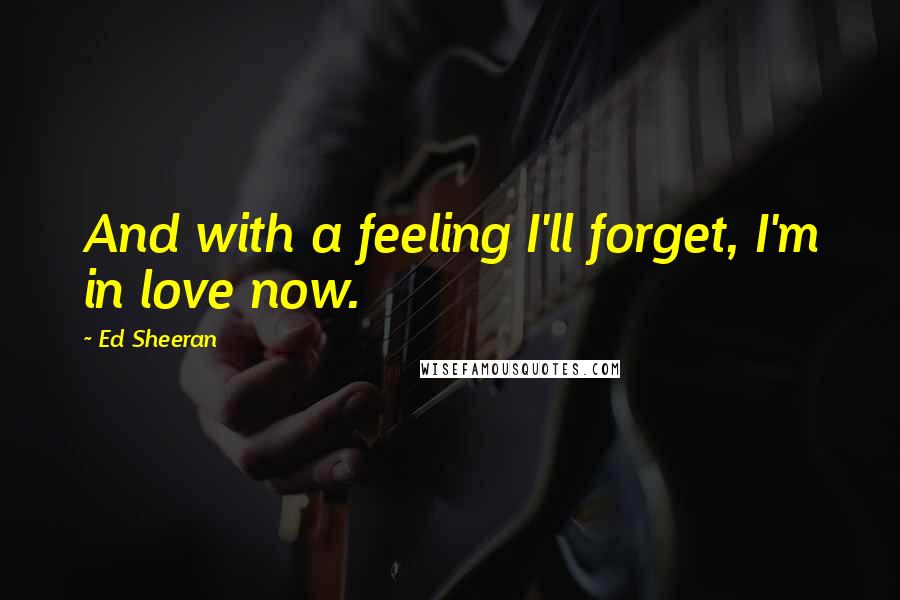 Ed Sheeran Quotes: And with a feeling I'll forget, I'm in love now.