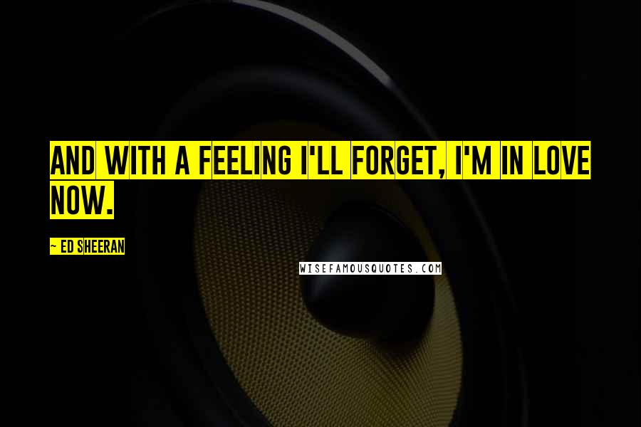 Ed Sheeran Quotes: And with a feeling I'll forget, I'm in love now.