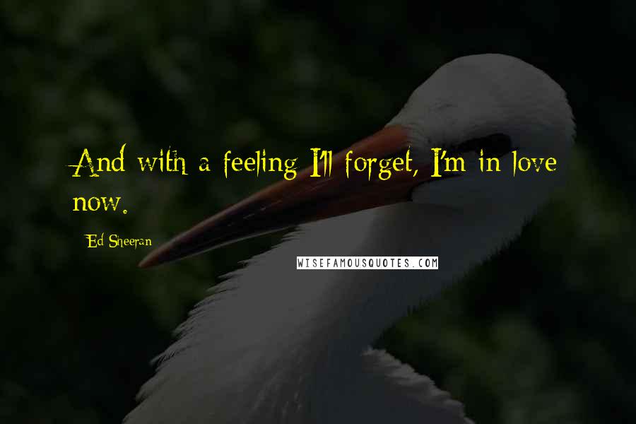 Ed Sheeran Quotes: And with a feeling I'll forget, I'm in love now.