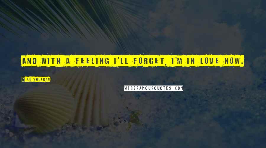 Ed Sheeran Quotes: And with a feeling I'll forget, I'm in love now.