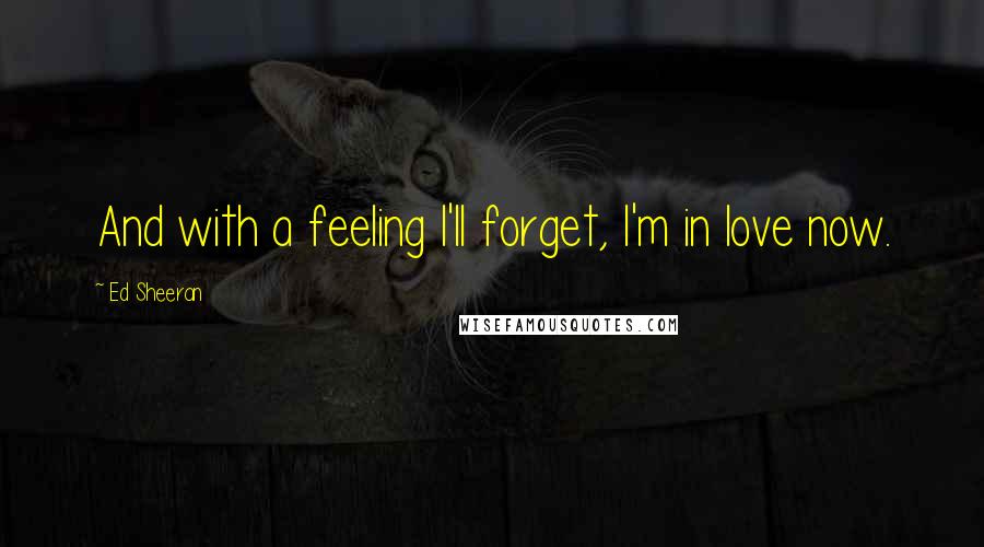 Ed Sheeran Quotes: And with a feeling I'll forget, I'm in love now.